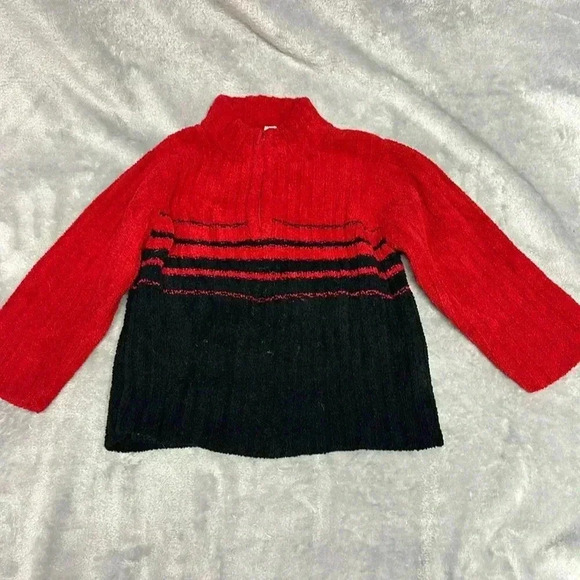 Please Mum - Vintage long sleeve Chenille rib knit zipped sweater.  Size 3T - Picture 1 of 3